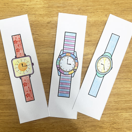 うで時計(ハサミできる活動とぬり絵)