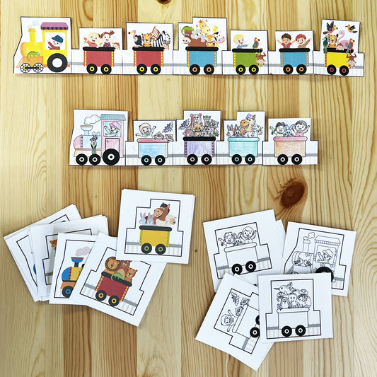 繋げるトロッコ(ハサミとのりはりの活動)