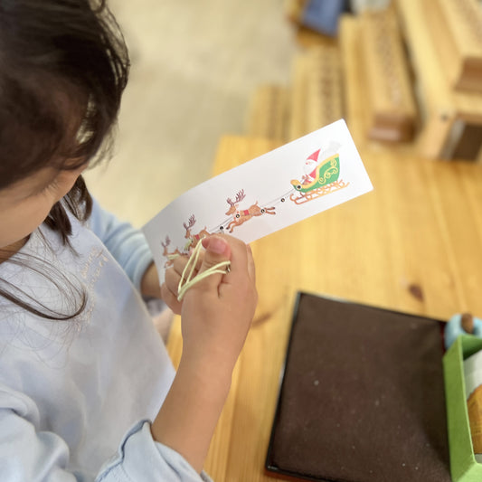 クリスマスぬいさしシート:サンタのソリ