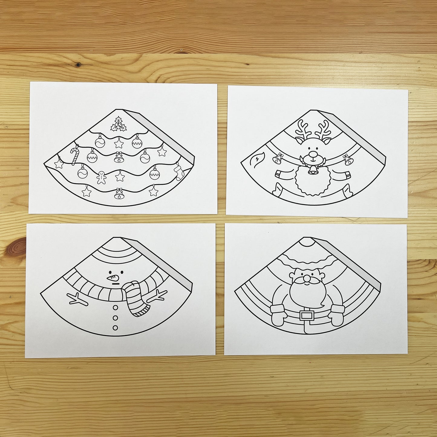 Cone-Shaped Christmas Craft Set | Santa, Reindeer, Snowman & Christmas Tree