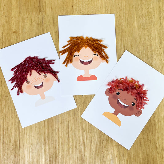 ちぎり絵(こども髪型)