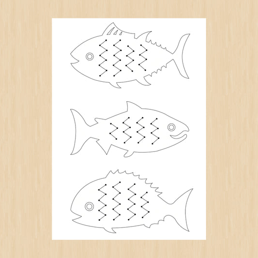 魚の鱗のぬいさし|モンテッソーリ手仕事教材