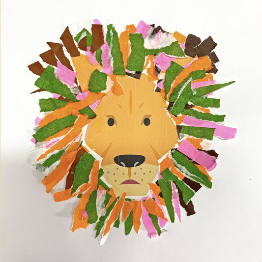 動物のちぎり絵のシート(のりはりの活動)