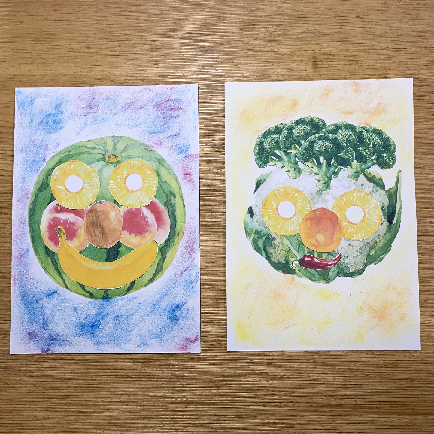 Faire des visages avec des légumes et des fruits