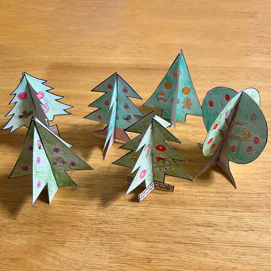 Color & Cut Standing Paper Trees