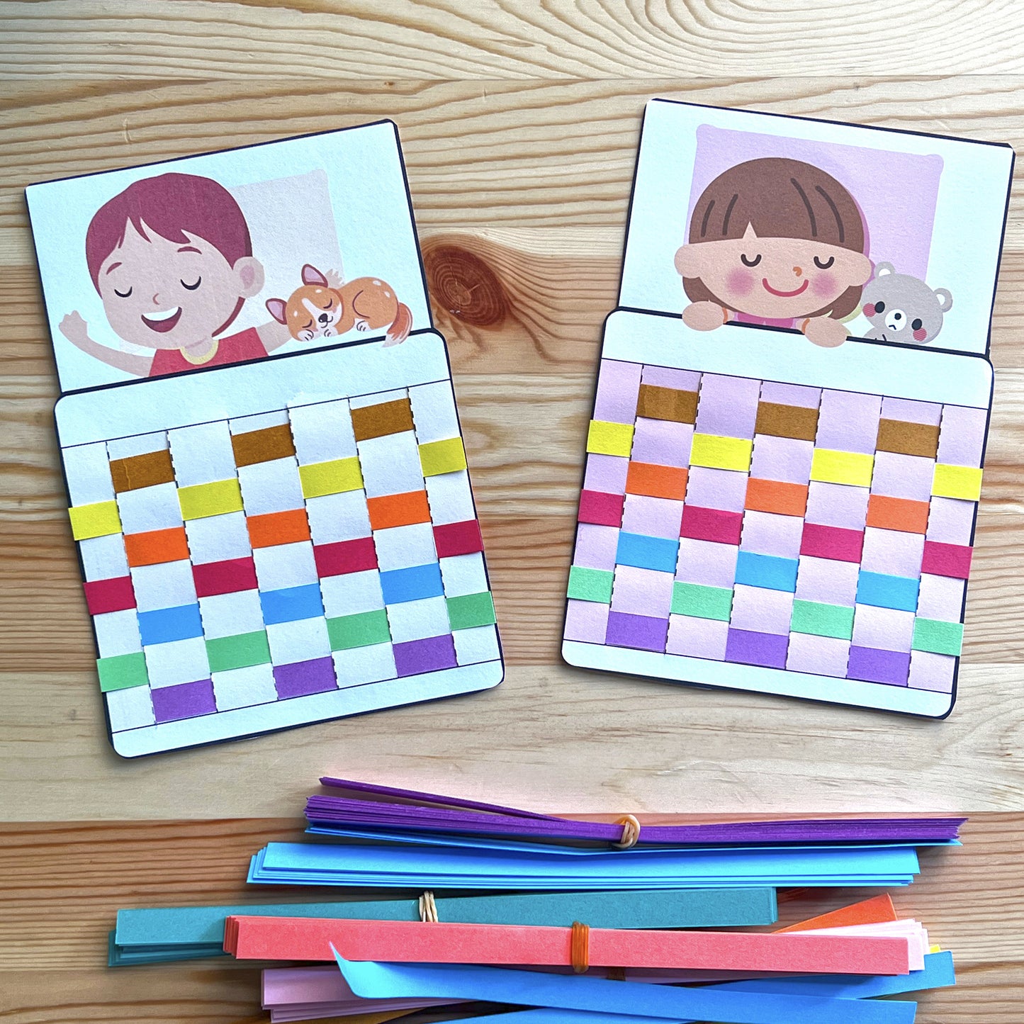 Kit de tejido de papel para colchas de colores