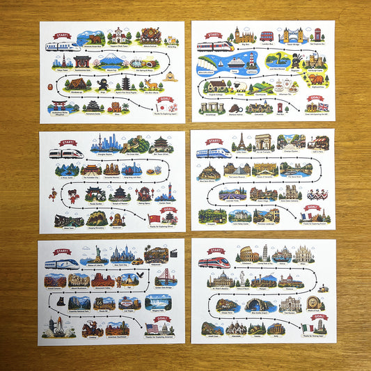 Around the World Sewing Cards | Japan, United Kingdom, France, Italy, United States & China