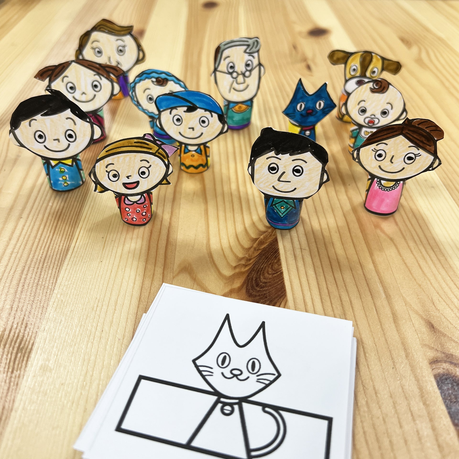 finger-puppet-family-craft-scissor-cutting-coloring-activity-montessori-resource-store-bambino for Free Printable Family Family Finger Puppet Template Finger Puppet Family Craft - Scissor Cutting & Coloring Activity – Montessori Resource Store Bambino for Free Printable Family Family Finger Puppet Template