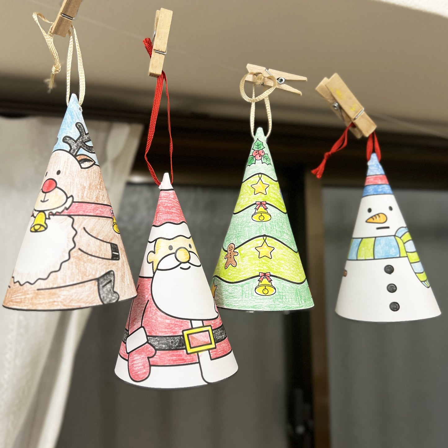 圣诞圆锥手工套装｜圣诞老人、驯鹿、雪人、圣诞树