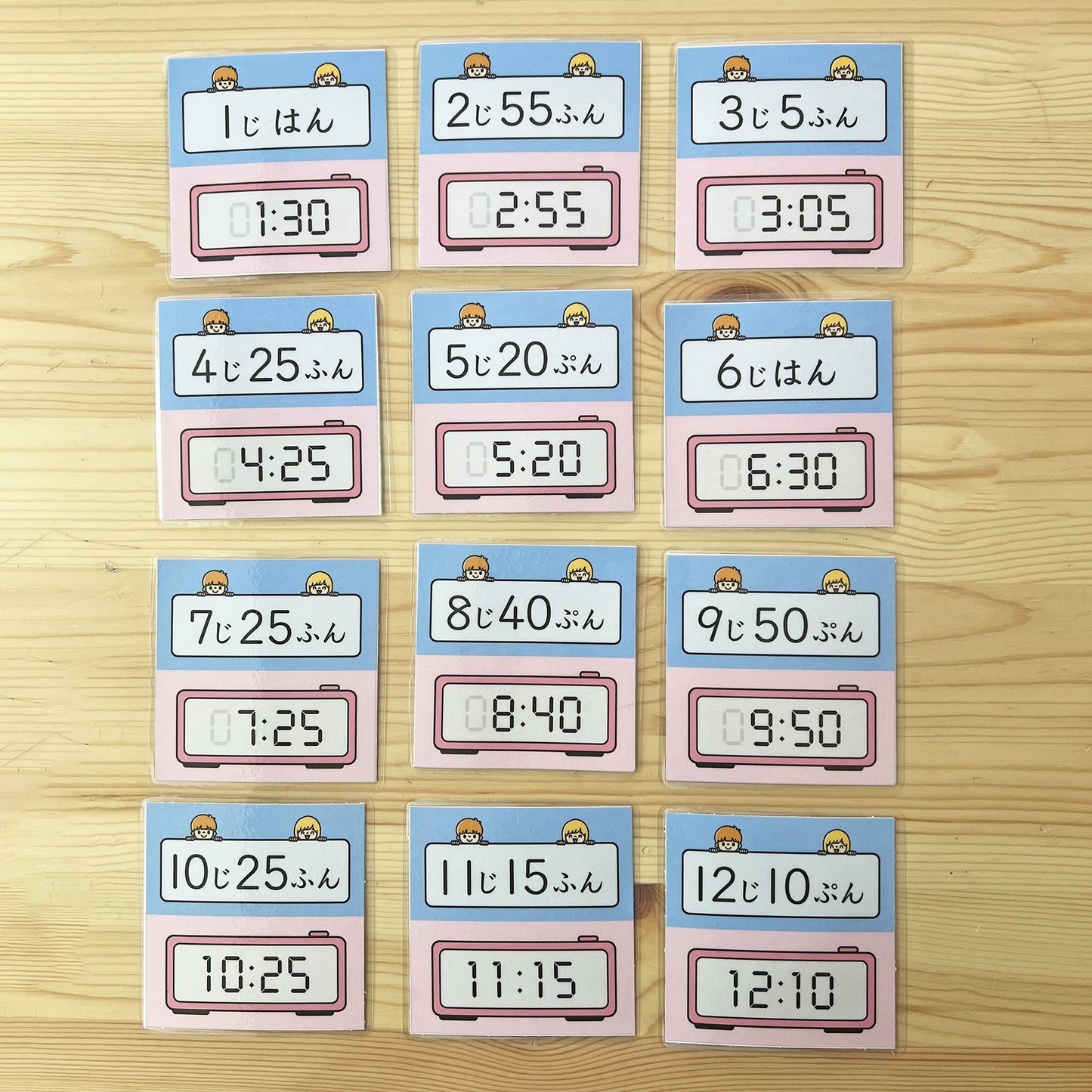 Clock Learning Cards | Learn Time with Analog and Digital Clocks (Japanese & English Version)