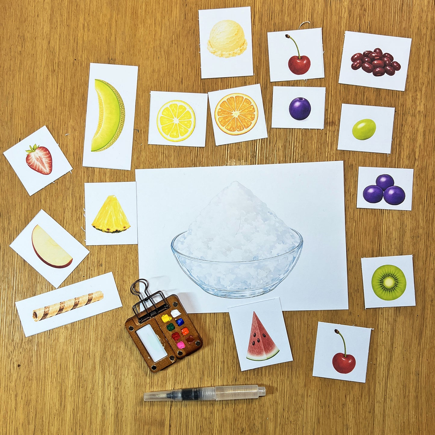 Create Your Own Shaved Ice! Watercolor Decoration Art