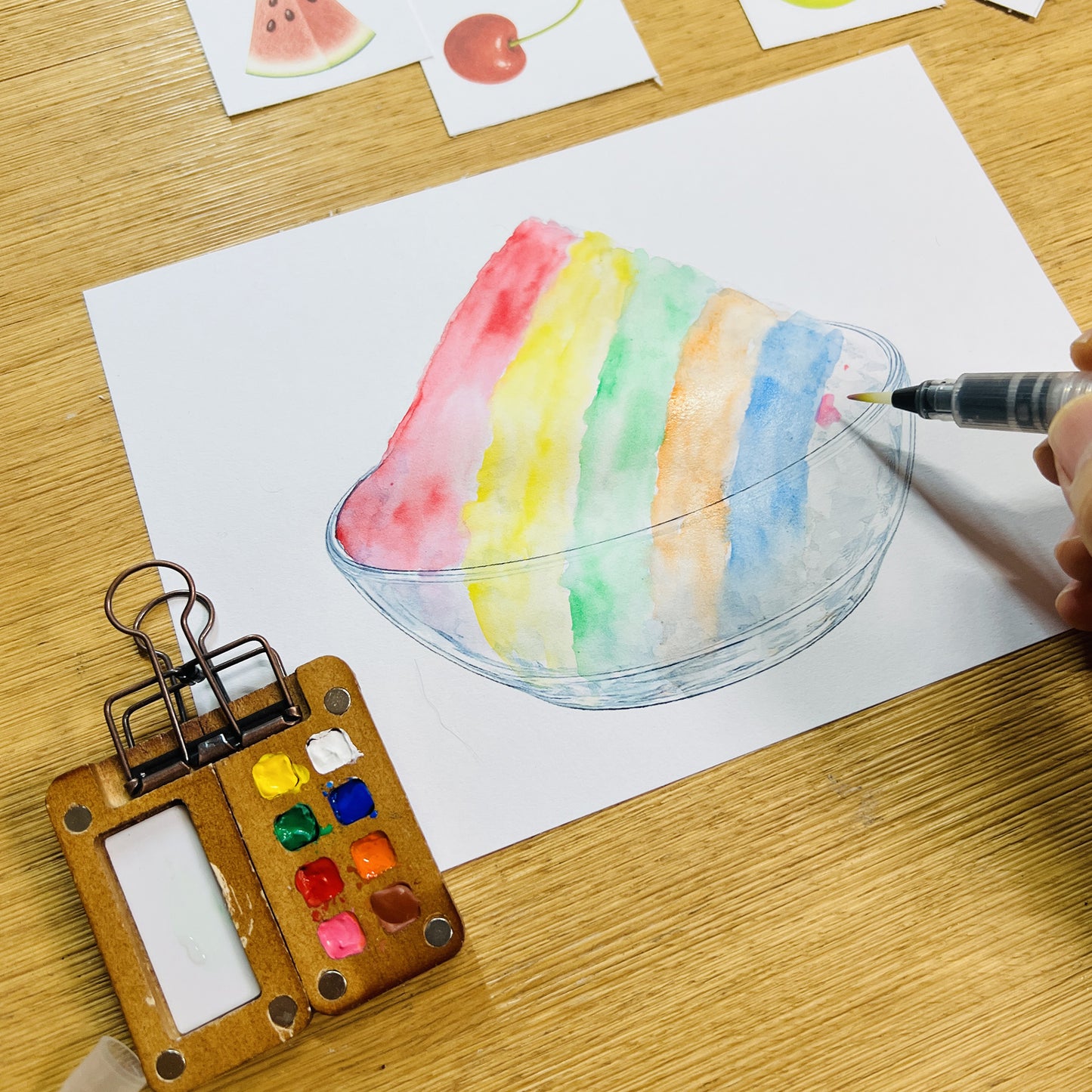 Create Your Own Shaved Ice! Watercolor Decoration Art