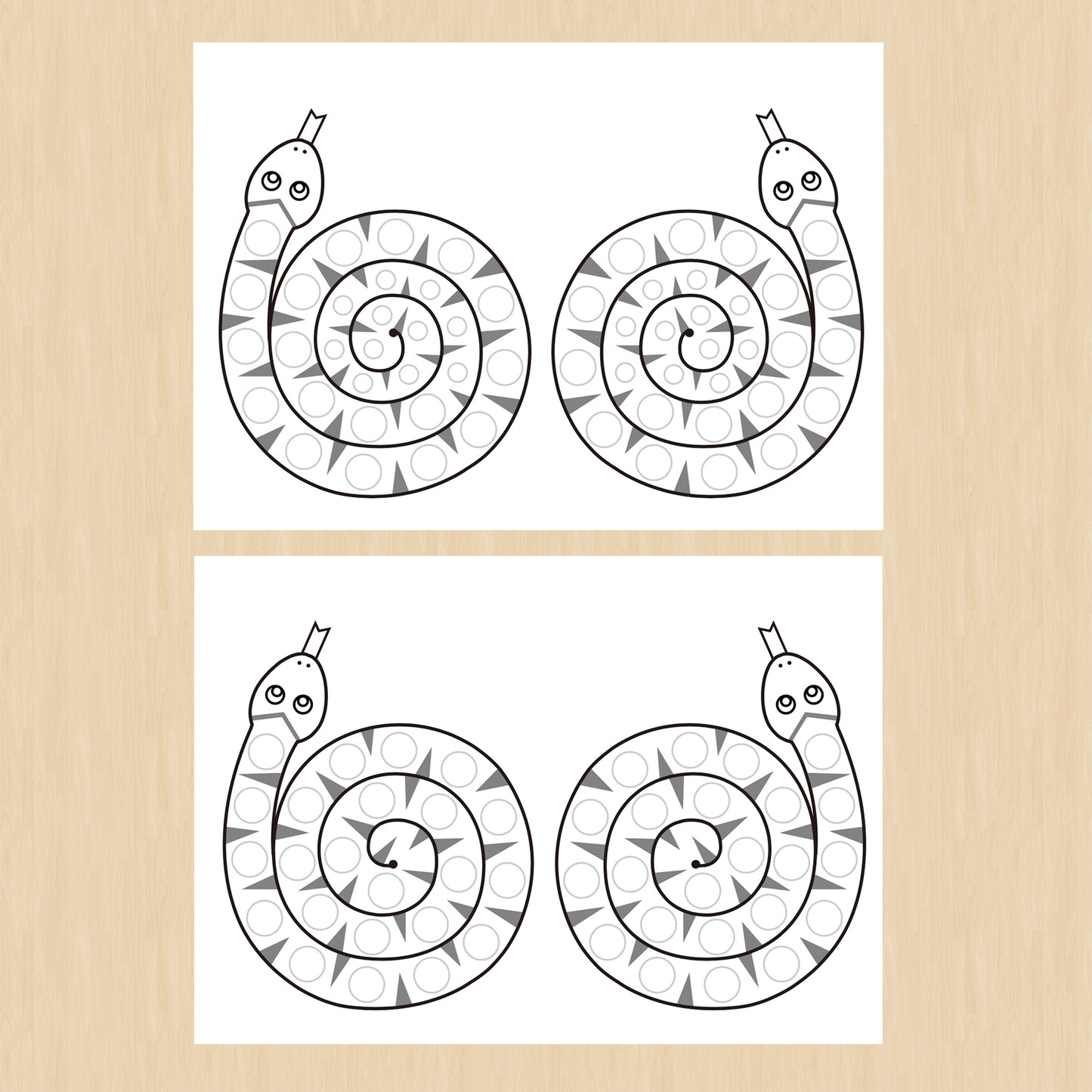 Coiled Snake Sticker & Scissor Activity