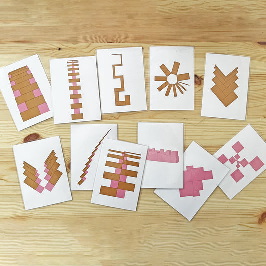 Montessori Pink Tower & Brown Stair All-in-One Pattern Card Set