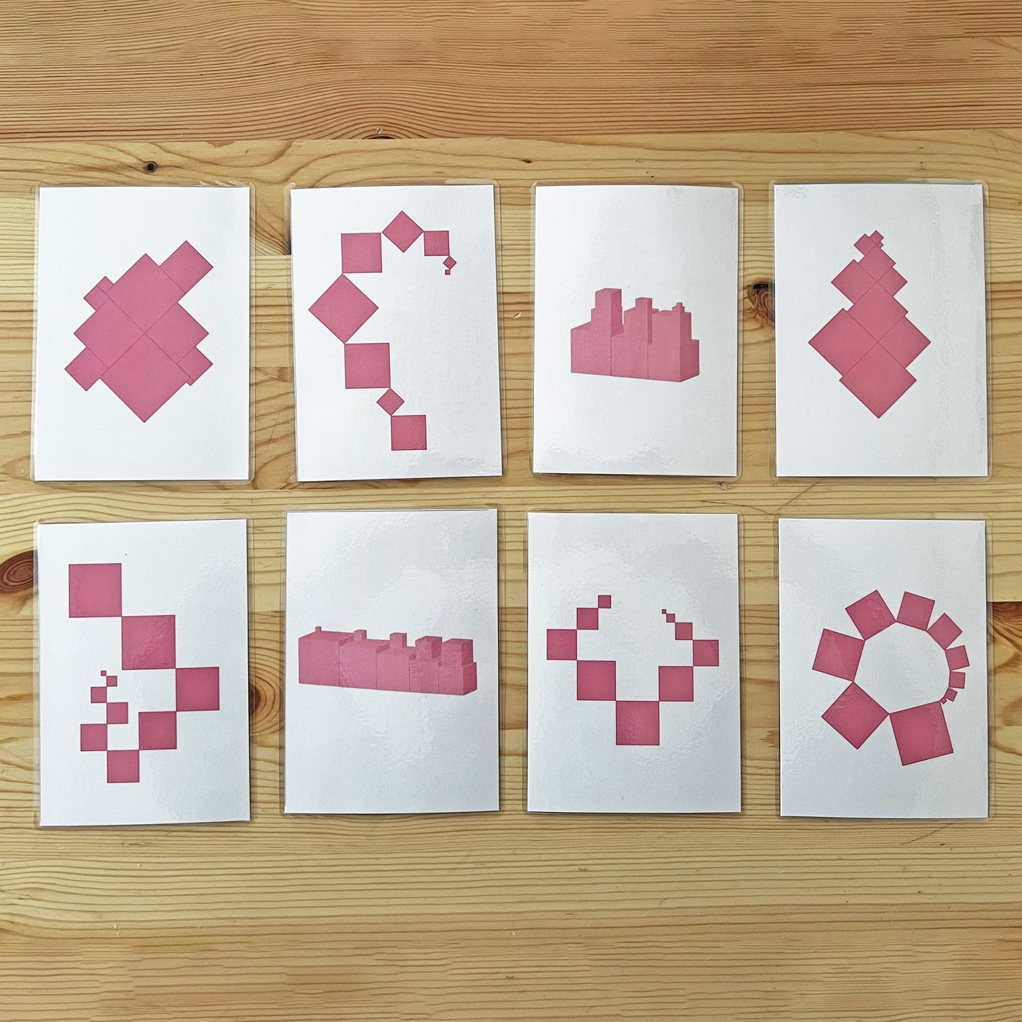 Montessori Pink Tower & Brown Stair All-in-One Pattern Card Set