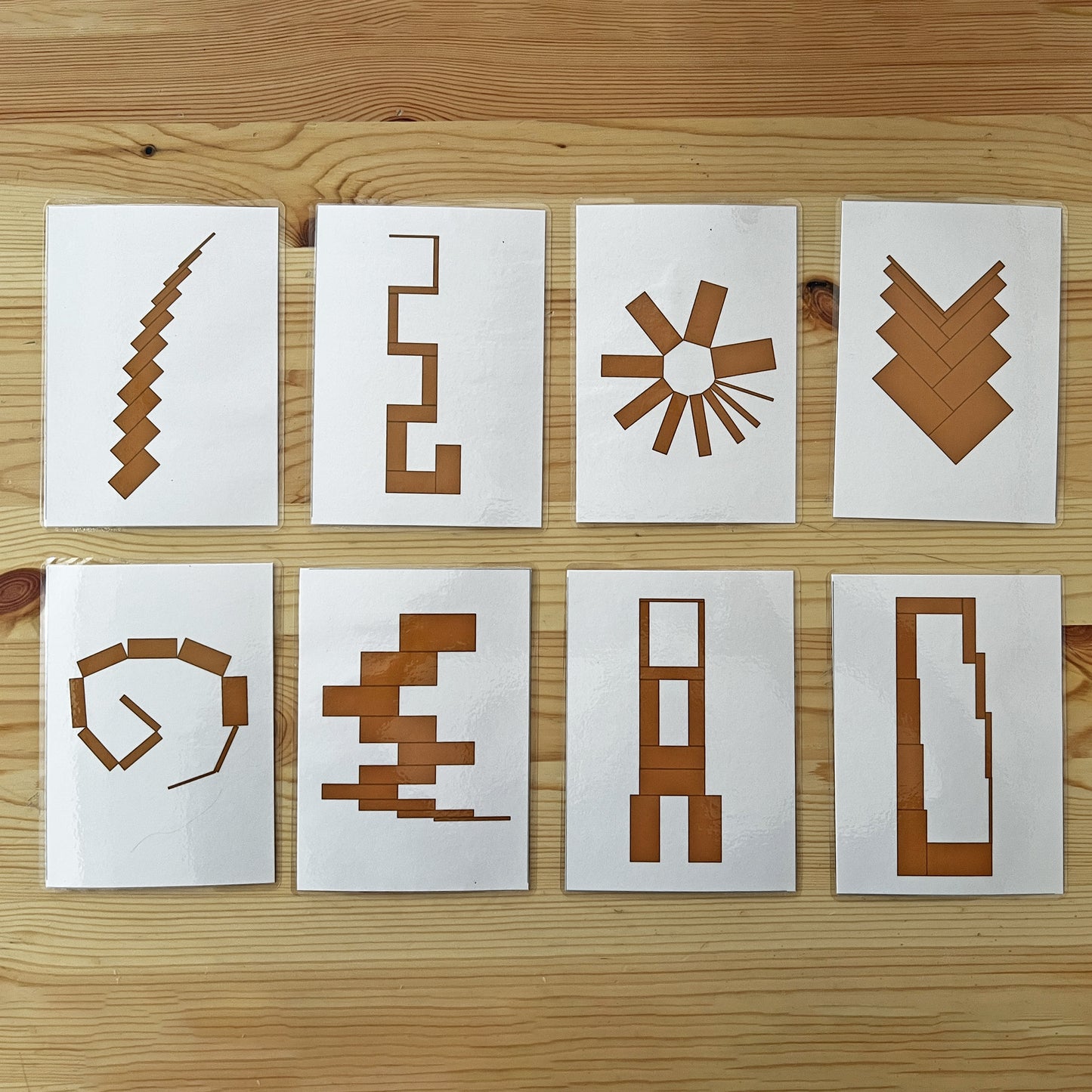 Montessori Pink Tower & Brown Stair All-in-One Pattern Card Set