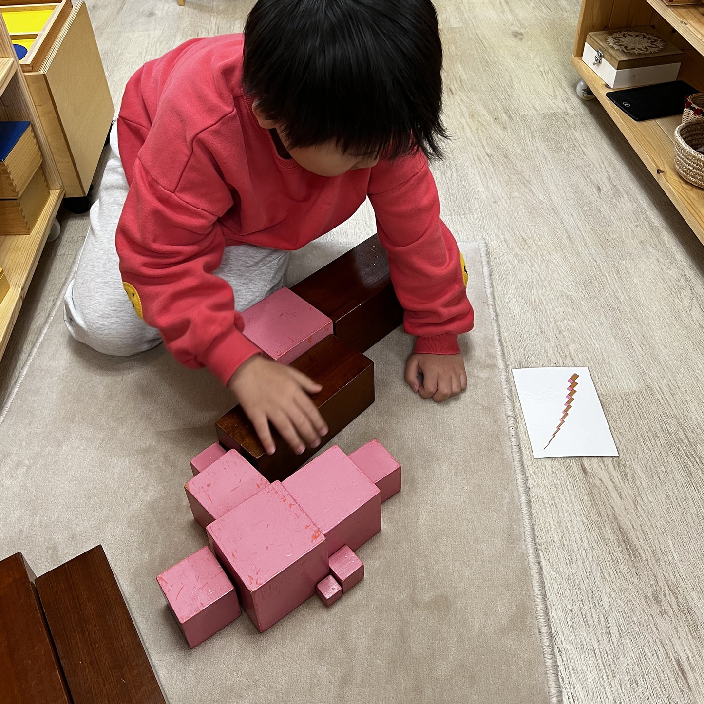 Montessori Pink Tower & Brown Stair All-in-One Pattern Card Set