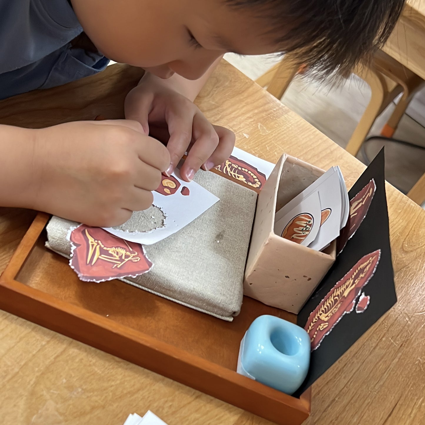 Pin Punching Work - Excavation of dinosaur fossils